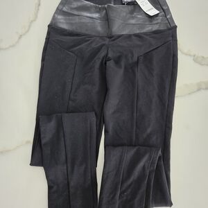 Bebe Black Faux Leather Panel Leggings